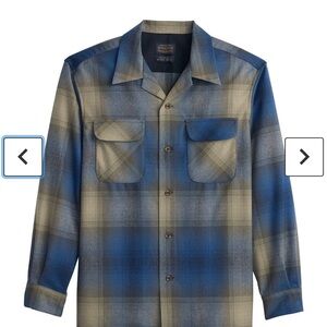 Pendleton board shirt flannel men’s medium blue/tan ombré worn once!